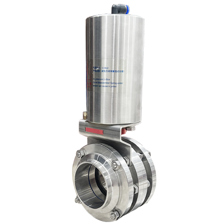 Sanitary Stainless Steel Pneumatic Butterfly Valve sanitária aço inoxidável válvula de borboleta pneumática