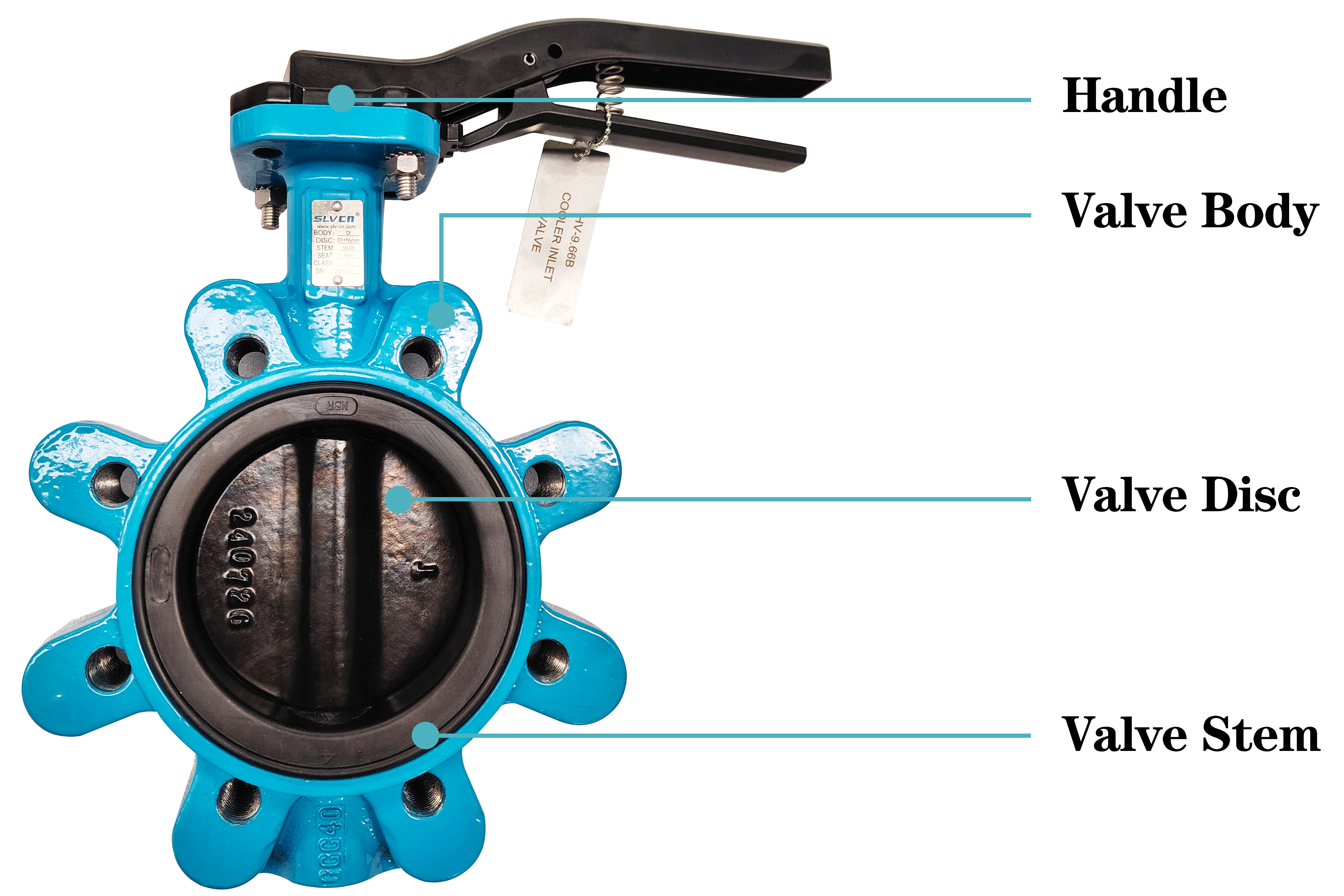 Manual lug butterfly valve Válvula de borboleta manual