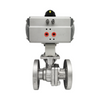 Válvula de esfera de flange de alta temperatura pneumática