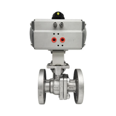 Válvula de esfera de flange de alta temperatura pneumática