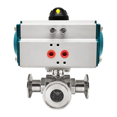 Pneum&aacute;tica V&aacute;lvula de Bola Sanit&aacute;ria de 3 vias