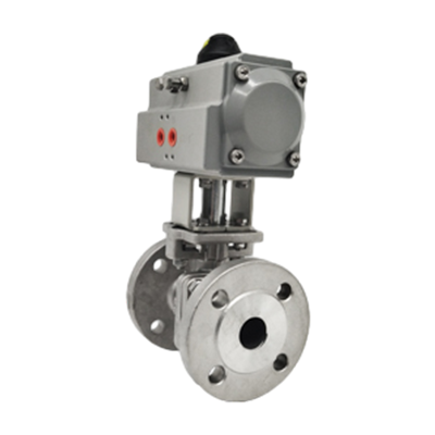 Válvula de esfera de flange de alta temperatura pneumática