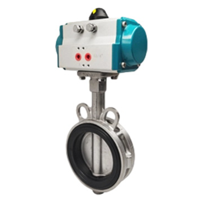 Válvula de borboleta de aço inoxidável pneumática