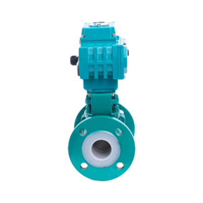 Válvula de esfera elétrica revestida com flúor