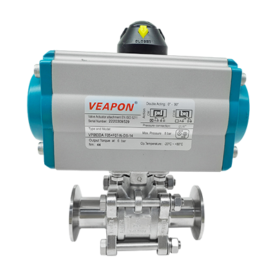 V&aacute;lvula de esfera sanit&aacute;ria pneum&aacute;tica