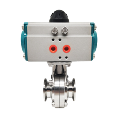 Válvula de borboleta de aço inoxidável sanitária pneumática