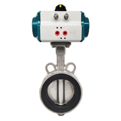 Válvula de borboleta de aço inoxidável pneumática