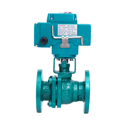 Válvula de esfera elétrica revestida com flúor