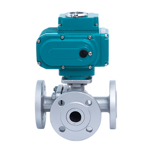Válvula de esfera flangeada elétrica de 3 vias