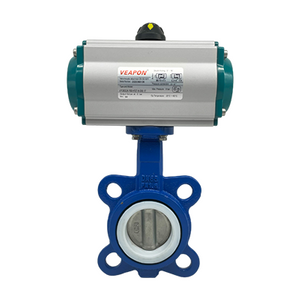 Válvula de borboleta fluorina forrada pneumática