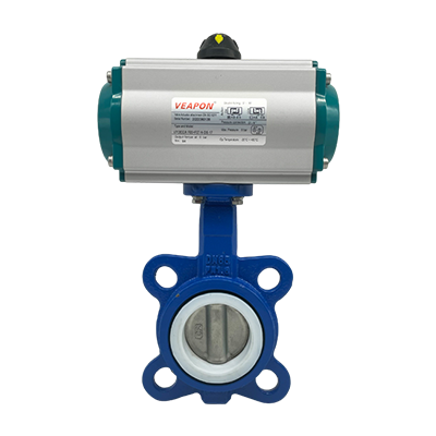 Válvula de borboleta fluorina forrada pneumática