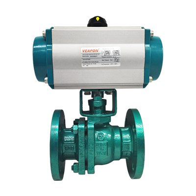 Válvula de esfera pneumática linada