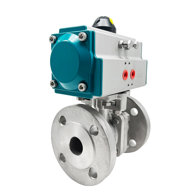 Válvula de esfera de flange pneumática