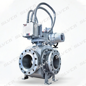 V&aacute;lvula esf&eacute;rica de entrada superior montada em munh&atilde;o fixo Scotch Yoke com estrutura DBB