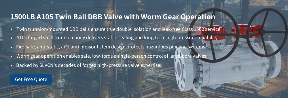 V&aacute;lvula de esfera DBB montada munh&atilde;o de 1500LB A105