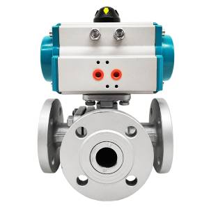 válvula de esfera flangeada pneumática 