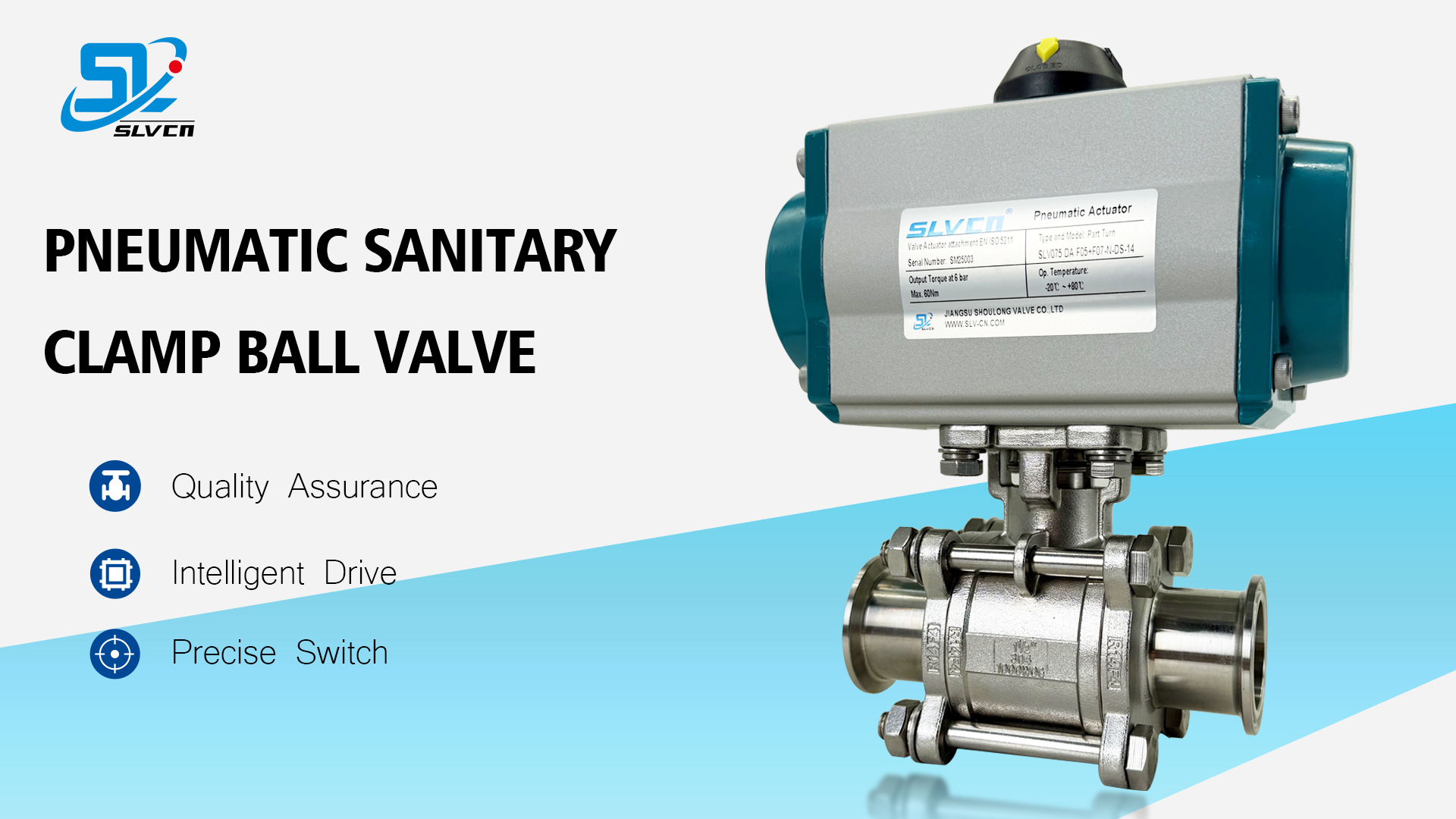 Válvula de esfera sanitária pneumática