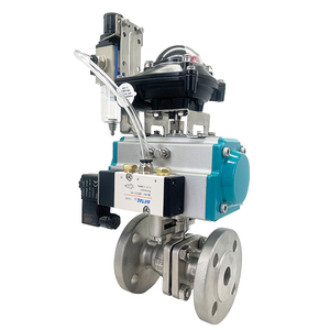 Válvula de esfera flangeada pneumática com interruptor de limite