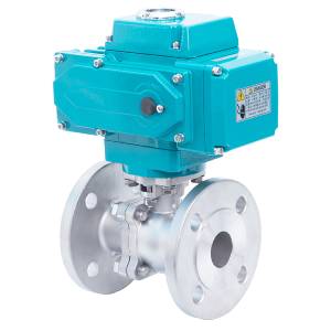 Válvula de esfera de esfera elétrica flangeada 