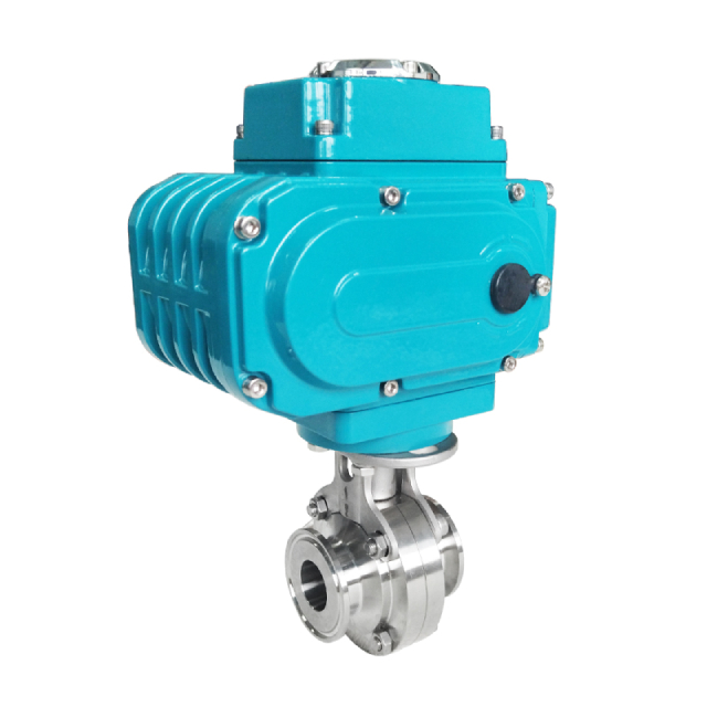 Válvula de borboleta de aço inoxidável higiênico elétrico