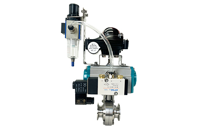 Válvula de borboleta de grampo pneumática com interruptor de limite